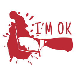 Estou bem distintivo de citação simples de Halloween Desenho PNG