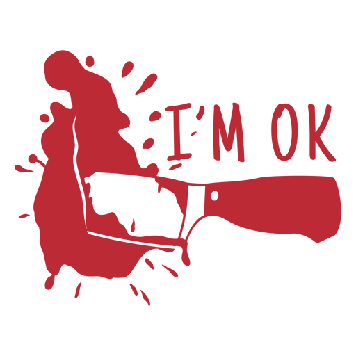 I'm ok simple Halloween quote badge PNG Design