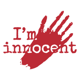 Eu sou inocente distintivo de citação de Halloween simples Desenho PNG