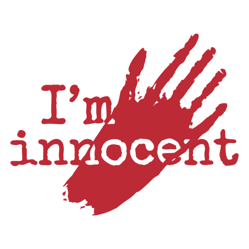 I'm innocent simple Halloween quote badge PNG Design