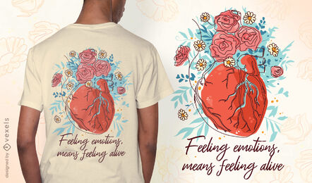 Herz-T-Shirt-Design für psychische Gesundheit