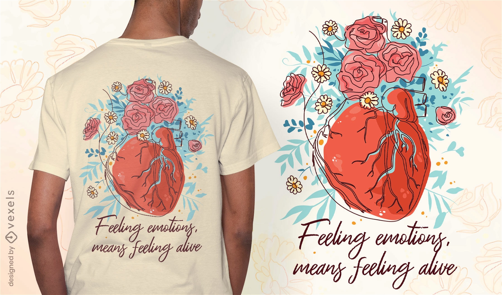 Mental health heart t-shirt design