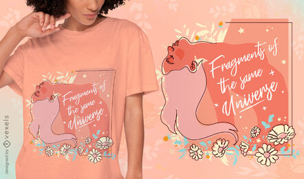 Design de t-shirt de saúde mental do universo feminino