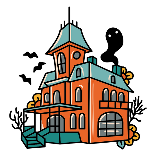 Haunted house traditional tattoo icon PNG Design