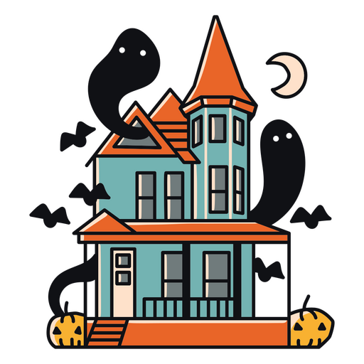 Haunted mansion traditional tattoo icon PNG Design