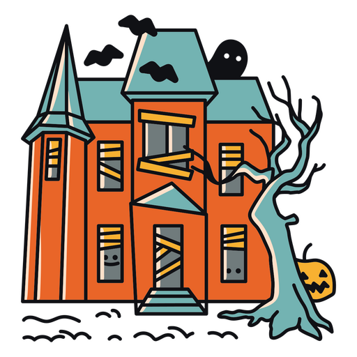 Haunted abandoned house icon PNG Design