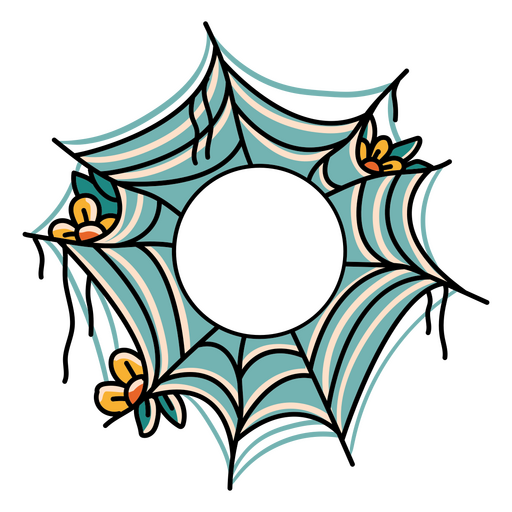 Florales Spinnennetz-Symbol PNG-Design