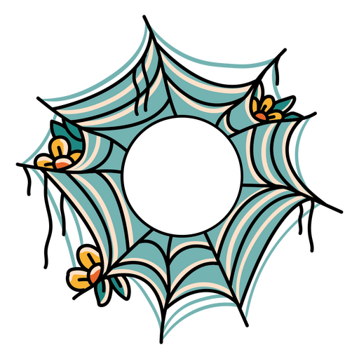 ícone de teia de aranha floral Desenho PNG