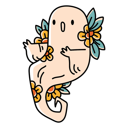 Cute floral ghost  PNG Design