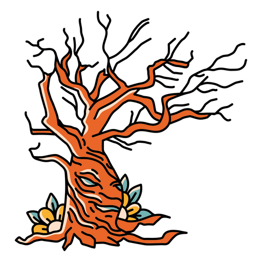 Autumn tree character  PNG Design