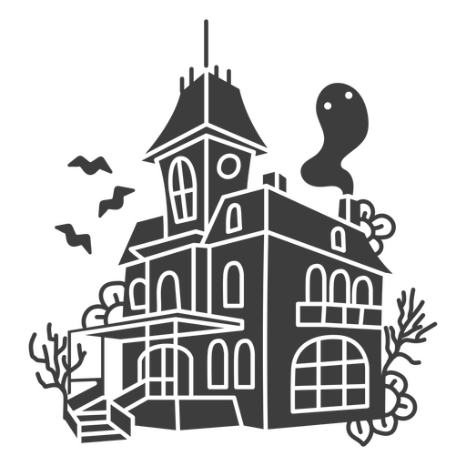 Haunted house cutout icon PNG Design