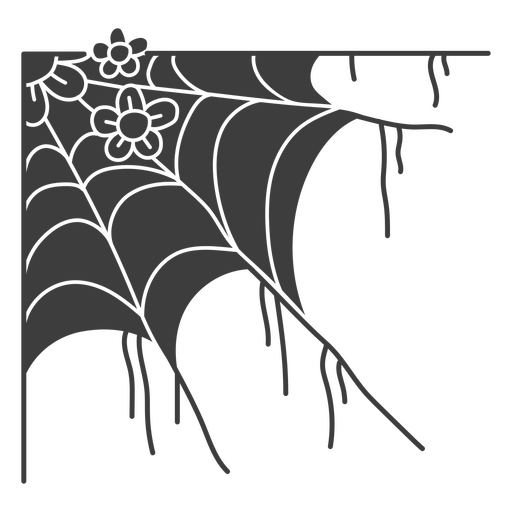 Ícone de canto de teia de aranha floral Desenho PNG