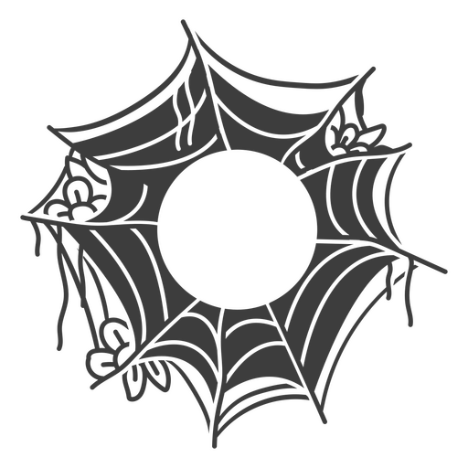 Ícone de teia de aranha floral decorativo Desenho PNG