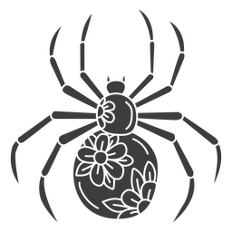 Floral decorative spider icon PNG Design Transparent PNG