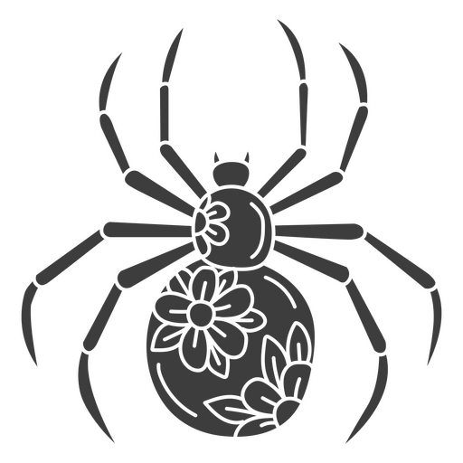 Ícone de aranha decorativa floral Desenho PNG