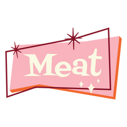 Meat food label retro quote PNG Design Transparent PNG