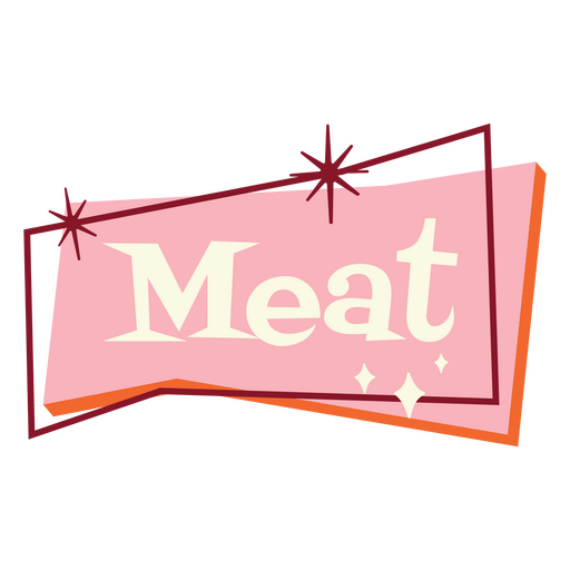 Citação retrô de rótulo de comida de carne Desenho PNG