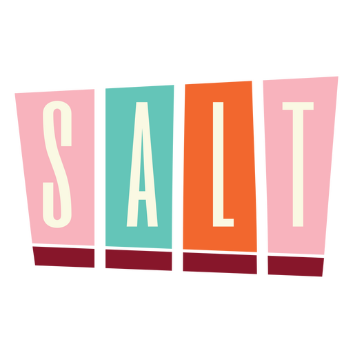 Cita retro de etiqueta de comida de sal
