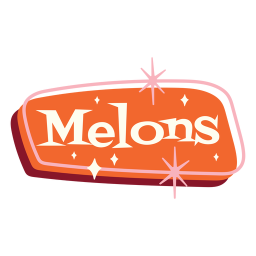 Retro-Zitat des Melonen-Lebensmitteletiketts PNG-Design