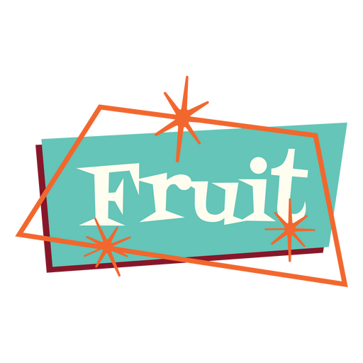 Cita retro de etiqueta de comida de fruta