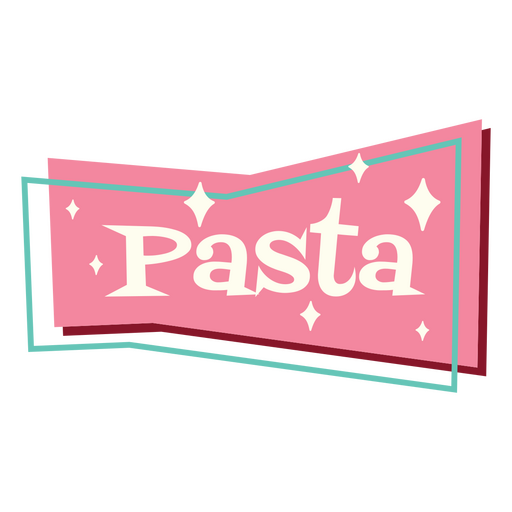 Cita retro de etiqueta de comida de pasta