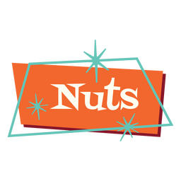 Citação retrô de rótulo de comida de nozes Desenho PNG