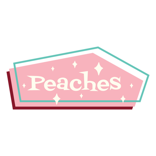 Peaches food label retro quote PNG Design