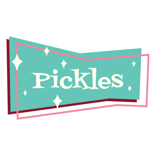 Citação retrô de rótulo de alimentos Pickels Desenho PNG