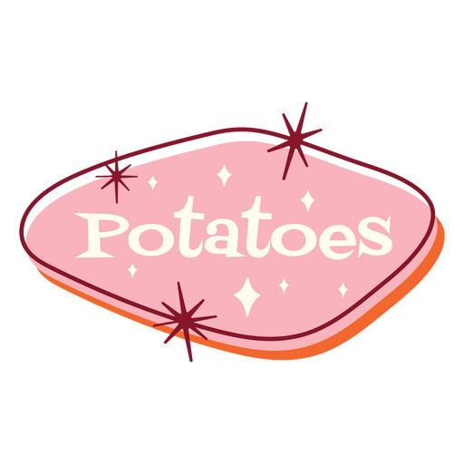 Potatoes food label retro quote PNG Design