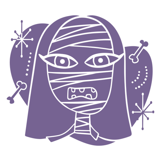 Personaje de mujer momia enojada Diseño PNG