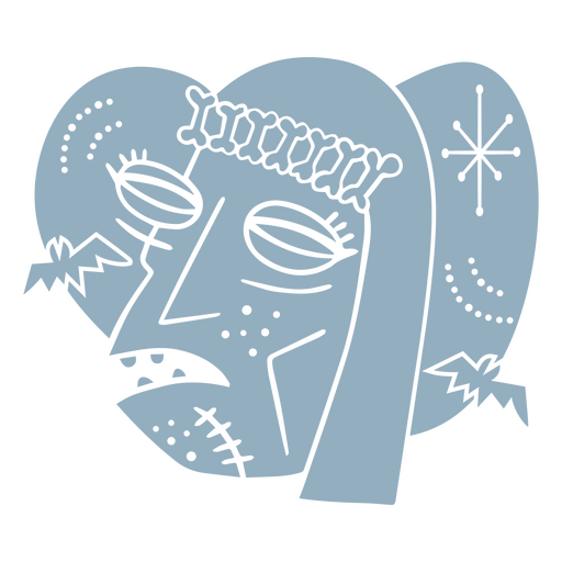Personaje de mujer zombie de dibujos animados Diseño PNG