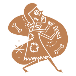 Personagem de desenho animado de zumbi de meados do século Desenho PNG