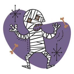 Icono de dibujos animados de monstruo momia Diseño PNG