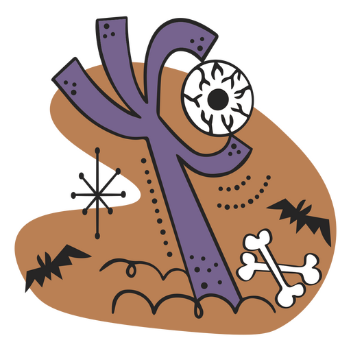 Halloween-Karikaturhand, die Auge h?lt PNG-Design