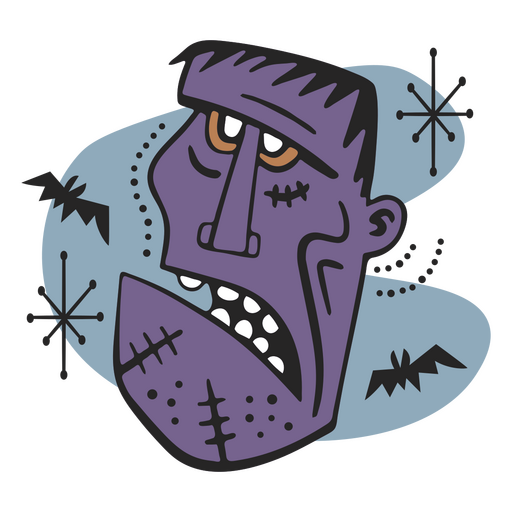 Zombie-Kopf-Monster-Cartoon PNG-Design