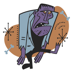 Zombie mid century cartoon monster PNG Design