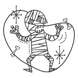 Dibujos animados de momia monstruo Diseño PNG