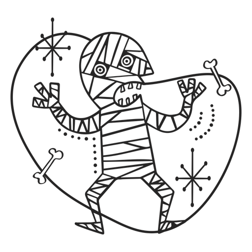 Dibujos animados de momia monstruo Diseño PNG