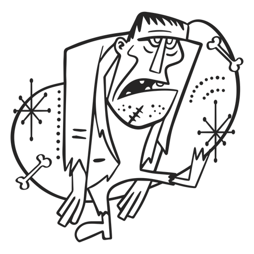 Desenho de monstro zumbi de meados do século Desenho PNG