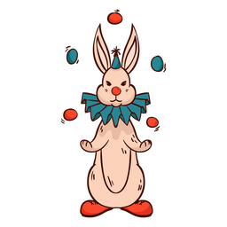 Zirkusclownkaninchen jonglieren PNG-Design