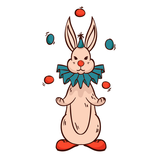 Circus clown rabbit juggling PNG Design