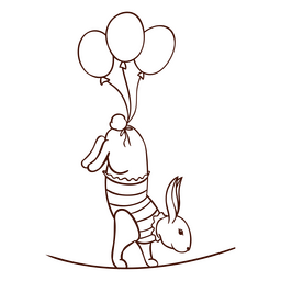 Kaninchenzirkustrick auf Drahtseil PNG-Design