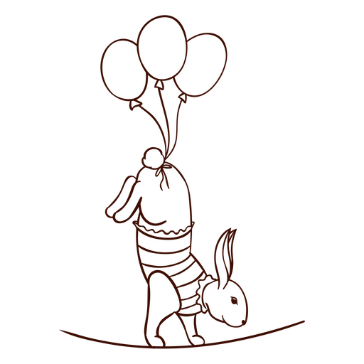 Rabbit circus trick on tightrope PNG Design
