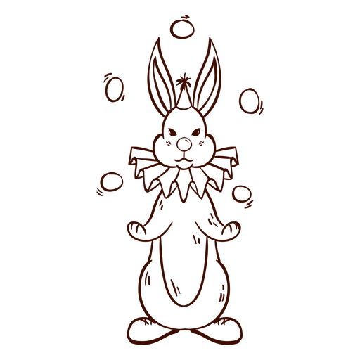 Conejo de circo haciendo malabares Diseño PNG