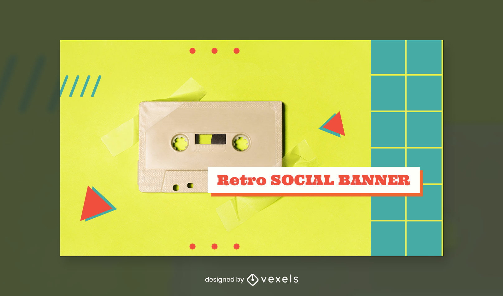 Vorlage für Kassetten-Retro-Facebook-Cover