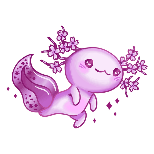 Axolotl cute cartoon baby animal PNG Design