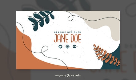 Organic abstract leaves instagram post template
