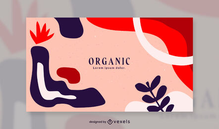 Organic abstract facebook cover template design