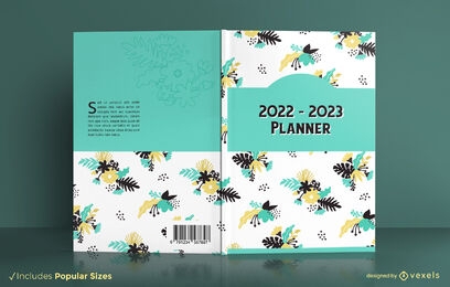 Floral Yearly Planner Book Cover Design Vector Download