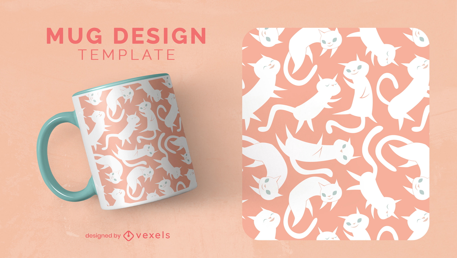 Niedliche weiße Katzen Haustierbecher Vorlage